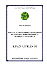 Luận án Nghiên cứu thực trạng và đề xuất sử dụng hiệu quả đất trồng cà phê huyện cư M’gar phục vụ tái canh cây cà phê tỉnh Đắk Lắk