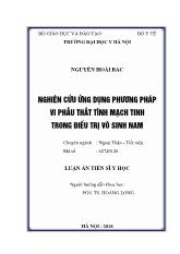 Luận án Nghiên cứu ứng dụng phương pháp vi phẫu thắt tĩnh mạch tinh trong điều trị vô sinh nam