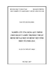 Luận án Nghiên cứu ứng dụng quy trình chẩn đoán và điều trị phẫu thuật bệnh trĩ tại một số bệnh viện tỉnh miền núi phía bắc