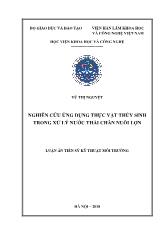 Luận án Nghiên cứu ứng dụng thực vật thủy sinh trong xử lý nước thải chăn nuôi lợn