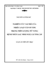 Luận án Nghiên cứu vai trò của nhiễu loạn tần số tim trong tiên lượng tử vong bệnh nhân sau nhồi máu cơ tim cấp