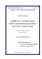 Luận án Nghiên cứu vai trò nội soi trung thất trong chẩn đoán bản chất u trung thất