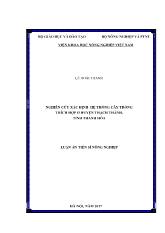 Luận án Nghiên cứu xác định hệ thống cây trồng thích hợp ở huyện Thạch thành, tỉnh Thanh Hóa