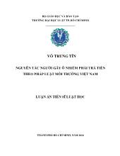 Luận án Nguyên tắc người gây ô nhiễm phải trả tiền theo pháp luật môi trường Việt Nam