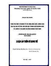 Luận án Phân tích một số nhân tố tác động đến chất lượng giáo dục đại học hệ vừa làm vừa học trong khối ngành kinh tế, quản lý và quản trị kinh doanh ở Việt Nam