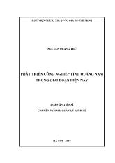 Luận án Phát triển công nghiệp tỉnh Quảng nam trong giai đoạn hiện nay
