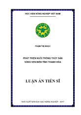 Luận án Phát triển nuôi trồng thủy sản vùng ven biển tỉnh Thanh Hóa