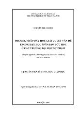 Luận án Phương pháp dạy học giải quyết vấn đề trong dạy học môn đạo đức học tại các trường đại học sư phạm