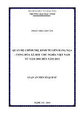 Luận án Quan hệ chính trị, kinh tế liên bang Nga - Cộng hòa xã hội chủ nghĩa Việt Nam từ năm 2001 đến năm 2015