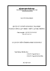 Luận án Quản lí cơ sở giáo dục đại học ngoài công lập theo tiếp cận hệ thống