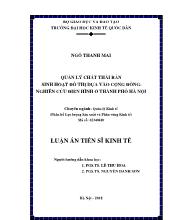 Luận án Quản lý chất thải rắn sinh hoạt đô thị dựa vào cộng đồng: Nghiên cứu điển hình ở thành phố Hà Nội