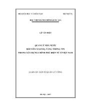 Luận án Quản lý nhà nước đối với cơ sở hạ tầng thông tin trong xây dựng chính phủ điện tử ở Việt Nam