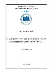 Luận án Quản trị Công ty và hiệu quả tài chính công ty trên thị trường chứng khoán Việt Nam