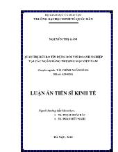 Luận án Quản trị rủi ro tín dụng đối với doanh nghiệp tại các ngân hàng thương mại Việt Nam