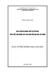 Luận án Rèn luyện kĩ năng thiết kế bài học theo tiếp cận năng lực cho sinh viên đại học sư phạm