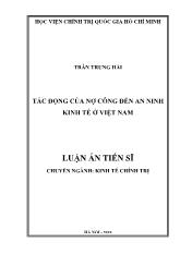 Luận án Tác động của nợ công đến an ninh kinh tế ở Việt Nam