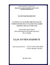 Luận án Tác động của tự do hóa thương mại tới ô nhiễm môi trường từ ngành công nghiệp chế biến, chế tạo ở Việt Nam