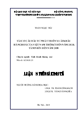 Luận án Tái cơ cấu đầu tư phát triển xuất khẩu hàng hoá của Việt Nam thời kỳ đến năm 2020, tầm nhìn đến năm 2030