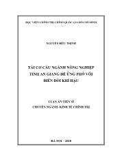 Luận án Tái cơ cấu ngành nông nghiệp tỉnh an giang để ứng phó với biến đối khí hậu