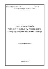 Luận án Thực trạng giám sát viêm gan vi rút B, C tại tỉnh Thái Bình và hiệu quả một số biện pháp can thiệp