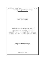 Luận án Thực trạng hệ thống giám sát bệnh truyền nhiễm tại Hà Nội và hiệu quả một số biện pháp can thiệp