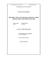 Luận án tiến sĩ Lịch sử - Trí thức Việt Nam tham gia kháng chiến chống thực dân Pháp (1945 - 1954)