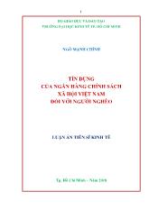 Luận án Tín dụng của ngân hàng chính sách xã hội Việt Nam đối với người nghèo