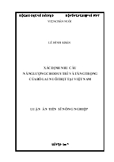 Luận án Xác định nhu cầu năng lượng cho duy trì và tăng trọng của bò lai nuôi thịt tại Việt Nam