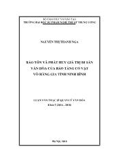 Luận văn Bảo tồn và phát huy giá trị di sản văn hóa của bảo tàng Cổ vật Võ Hằng Gia tỉnh Ninh Bình