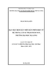 Luận văn Dạy học đệm hát trên đàn phím điện tử hệ trung cấp sư phạm mầm non, trường đại học Hạ Long