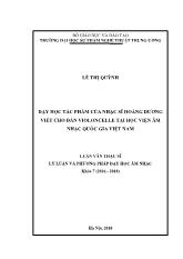 Luận văn Dạy học tác phẩm của nhạc sĩ Hoàng Dương viết cho đàn violoncelle tại học viện âm nhạc quốc gia Việt Nam