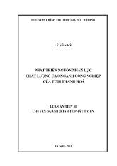 Luận văn Phát triển nguồn nhân lực chất lượng cao ngành công nghiệp của tỉnh Thanh Hoá