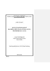 Luận văn Quản lý di tích lịch sử Địa điểm chiến thắng Xương Giang, thành phố Bắc Giang