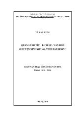 Luận văn Quản lý di tích lịch sử - Văn hóa ở huyện Ninh Giang, tỉnh Hải Dương