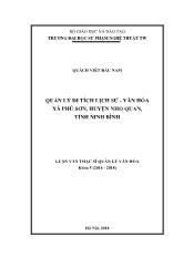 Luận văn Quản lý di tích lịch sử - Văn hóa xã Phú Sơn, huyện Nho Quan, tỉnh Ninh Bình