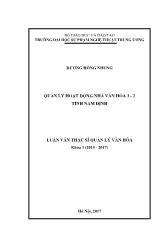 Luận văn Quản lý hoạt động nhà văn hóa 3 - 2 tỉnh Nam Định