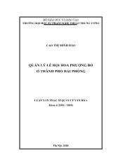 Luận văn Quản lý lễ hội hoa phượng đỏ ở Thành phố Hải Phòng