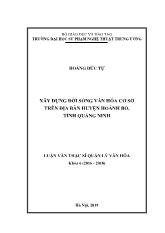 Luận văn Xây dựng đời sống văn hóa cơ sở trên địa bàn huyện Hoành Bồ, tỉnh Quảng Ninh