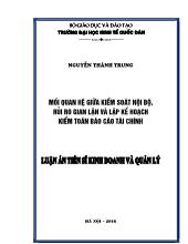 Mối quan hệ giữa kiểm soát nội bộ, rủi ro gian lởn và lởp kế hoạch kiểm toán báo cáo tài chính