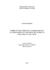 Nghiên cứu đặc tính cứng cây kháng đổ ngã của một số dòng lúa nếp thuộc hai tổ hợp lai CK92 X nhật và NK2 xXnhật