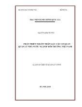 Phát triển nguồn nhân lực các cơ quan quản lý nhà nước ngành môi trường Việt Nam