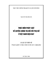 Thực hiện pháp luật về quyền chính trị đối với phụ nữ ở Việt Nam hiện nay