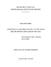 Tóm tắt Luận án Ảnh hưởng của giao dịch nhà đầu tư nước ngoài đến thị trường chứng khoán Việt Nam