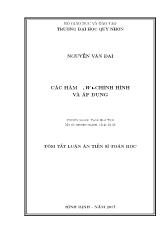 Tóm tắt Luận án Các hàm p; w q - Chỉnh hình và áp dụng