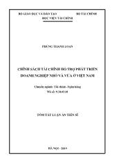 Tóm tắt Luận án Chính sách tài chính hỗ trợ phát triển doanh nghiệp nhỏ và vừa ở Việt Nam