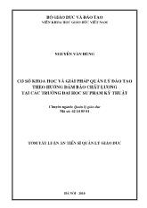 Tóm tắt Luận án Cơ sở khoa học và giải pháp quản lý đào tạo theo hướng đảm bảo chất lượng tại các trường Đại học sư phạm kỹ thuật