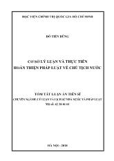 Tóm tắt Luận án Cơ sở lý luận và thực tiễn hoàn thiện pháp luật về chủ tịch nước