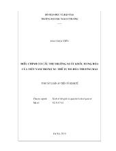 Tóm tắt Luận án Điều chỉnh cơ cấu thị trường xuất khẩu hàng hóa của Việt Nam trong xu thế tự do hóa thương mại