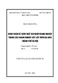 Tóm tắt Luận án Hoàn thiện kế toán thuế thu nhập doanh nghiệp trong các doanh nghiệp xây lắp trên địa bàn thành phố Hà Nội