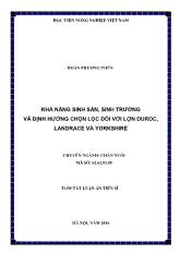 Tóm tắt Luận án Khả năng sinh sản, sinh trưởng và định hướng chọn lọc đối với lợn Duroc, Landrace và Yorkshire